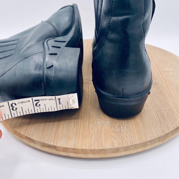 Ariat Boots Womens 10 Black Leather Ankle Snap Front Western Goth Boho - Picture 9 of 12